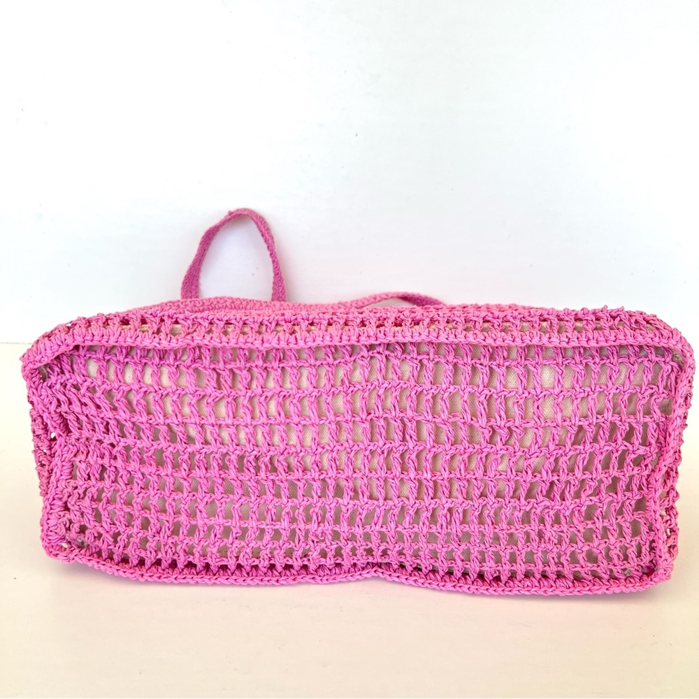 MADEWELL The Transport Retro Pink Woven Straw Carry All Shopping Shoulder Tote - Picture 7 of 11